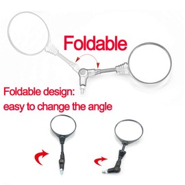 evomosa Motorrad-Rückspiegel, 8 mm/10 mm, klappbar, rund, (schwarz, 1 Paar)