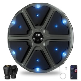 Music Boxing Maching, Wall Mounted Boxing Machine for Adults Kids, Bluetooth Smart Boxing Trainer with Boxing Gloves, Electronic Boxing Workout Equipment Target for Home Gym, 9 Modes & 9 Speeds