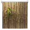Bamboo Patttern Shower Curtains Set Green Leaves Bamboo Wall Creative
