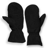 AMERICAN FUR Deerskin Suede Mittens - Black Insulated (Medium)