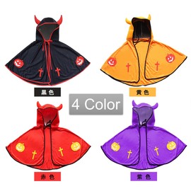 Ansimple Halloween Costume, 3-piece Set, Cloak + Costume Tool (Mikagigari Wars) + Pumpkin Bag, Witch, Devil, Witch, Maiden, Ghost, Kids, Unisex, Popular, Cosplay, Events, Parties, Costume, Recitals, Directions (Black)
