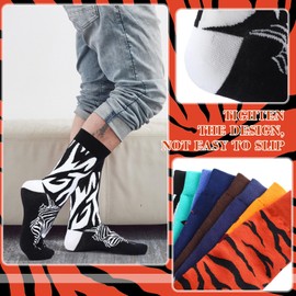 Frienda 8 Pairs Fun Men Dress Socks Men's Colorful Animal Socks Funny Pattern Dress Socks for Men Novelty Cotton Socks Casual Socks Bulk Holiday Gifts for Men
