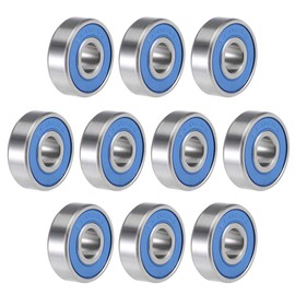 sourcing map S608-2RS Ball Bearings Deep Groove Ball Bearings Double Sealed 440C Stainless Steel Bearing Skateboard Bearings 8 mm x 22 mm x 7 mm Roller Bearing Skateboard Ball Bearing Set of 10
