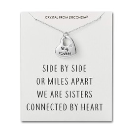 Philip Jones Big Sister Heart Necklace with Quote Card Created with Zircondia® Crystals
