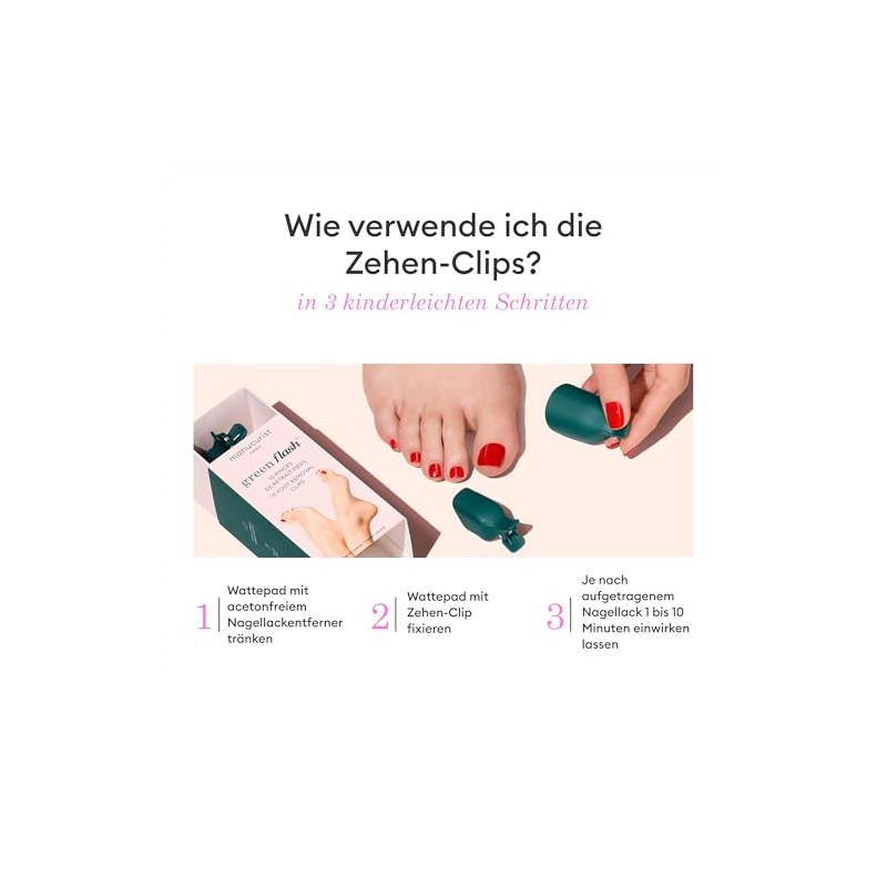 Manucurist - 10 Zehennagel Nagellackentferner Clips - Zubehör zum Entfernen