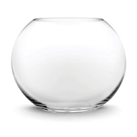 CYS EXCEL Glass Bubble Vase (H-4.5" W-5.5", Approx. 1/4 Gal.) Small Fish Bowl Round Terrarium Vase Globe Flower Centerpiece for Weddings Events Arrangements
