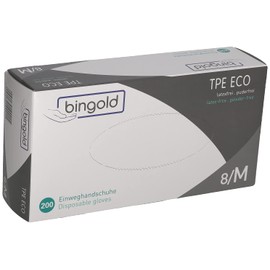BINGOLD TPE ECO Gloves, Transparent, Size M, Pack of 200