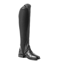 Equinavia Fia Womens Classic Equestrian Leather Half Chaps | Comfortable & Durable Grip - Black - S Regular