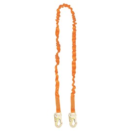 Malta Dynamics 6 Foot Single Leg Internal Shock Absorbing Lanyard with Two Steel Snap Hooks, OSHA/ANSI Compliant