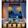 Solar Chandelier Outdoor Waterproof, Gazebo Lights Solar Powered with Remote