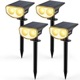 Kyosho Solar Outdoor Lights Waterproof IP67, 38 LEDs Solar Spot Lights Outdoor, 2-in-1 Landscape Solar Spotlight with 3 Modes for Lawn, Pathway, Yard, Pool, 4 Pack