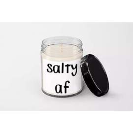 SpreadPassion Salty Af Candle - Soy Wax Candle - Hand Poured Candle