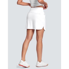 ISEEGZ High Waisted Tennis Golf Athletic Skirts for Women Tummy Control Pickleball Skort with Shorts Pockets Anti Slip White S