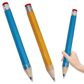 MEKEET 2PCS Giant Pencil Large Wooden Pencil Novelty and Funny Wooden Jumbo Pencils Versatile for Kids School Home Office Drawing Writing Painting Party Favors Prop Gifts Decor (Yellow and Blue)