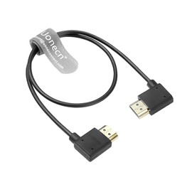 Uonecn 8K HDMI 2.1 Cable for Atomos Ninja V, 48Gbps Ultra High Speed Thin HDMI Cable, Left Angle to Right Angle Short HDMI Cable for Sony A7IV, Z-CAM F6, Red Dolby Atmos, 8K/4K TV, Laptop 50 cm / 19.7