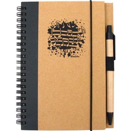 Gift House Recycled Music Notes Notebook with Pen