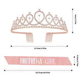 Corona Y Faja De Cumpleaños Para Mujeres Niña Decoraciones