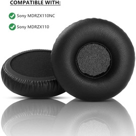Ear Pads Cushions Cups Replacement Foam Earpads Compatible with Sony MDRZX110NC MDR ZX110NC Noise Cancelling Headphones ((Black))