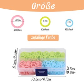 Benlay 380 Pieces Knitting Marker Rings, Colourful Stitch Marker Rings (S/M/L) with Portable Storage Box for DIY Sewing, Knitting, Crochet, Crafts