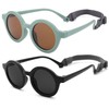 COASION Baby Polarized Round Sunglasses Flexible Rubber Shades with Strap