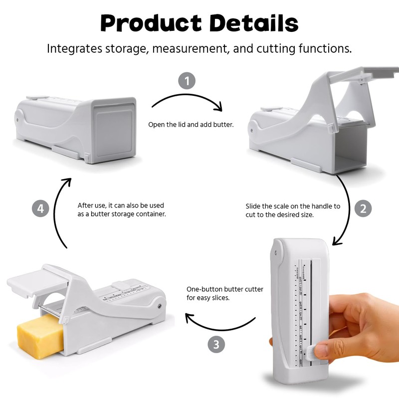 1PCS Stick Butter Cutter Slicer, Measuring Dispenser with Freshness Seal,