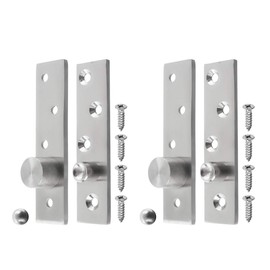 4 Inch Length Offset-Axes Rotating Hinge 360 Degree Door Pivot Hinge Concealing Up Down Shaft Hinges, Stainless Steel Brushed Nickel 2 Pcs