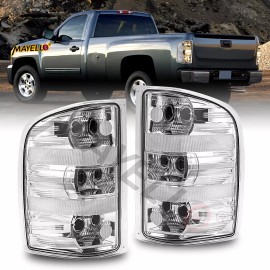 mayello For 2007-14 Chevy Silverado 1500 2500 Tail Lights Clear 07-13 Replacement Lamps