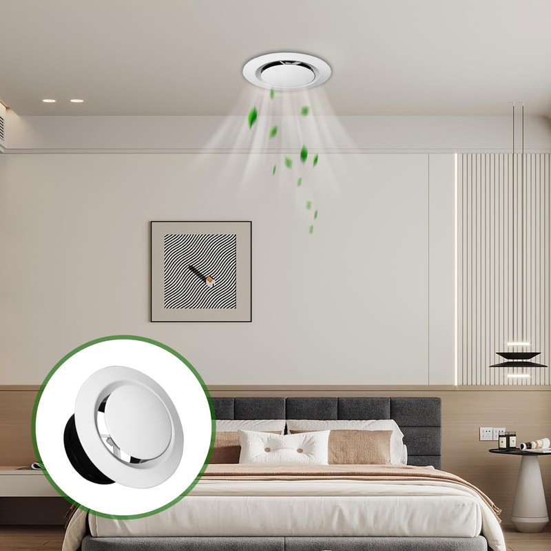 SIGANDG Round Ventilation Grille, ABS Adjustable Ventilation Cover, 75 mm