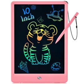 PINKCAT LCD Writing Tablet, Doodle Board Toys Gifts for 3-8 Year Old Girls Boys, 10 Inch Mess Free Coloring Books, Drawing Pad for Kids, Gifts for Toddler Christmas Stocking Stuffers Travel, Pink