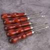 Wooden Handle Awl Hole Punch Sewing Stitching Tool, 5PCS for