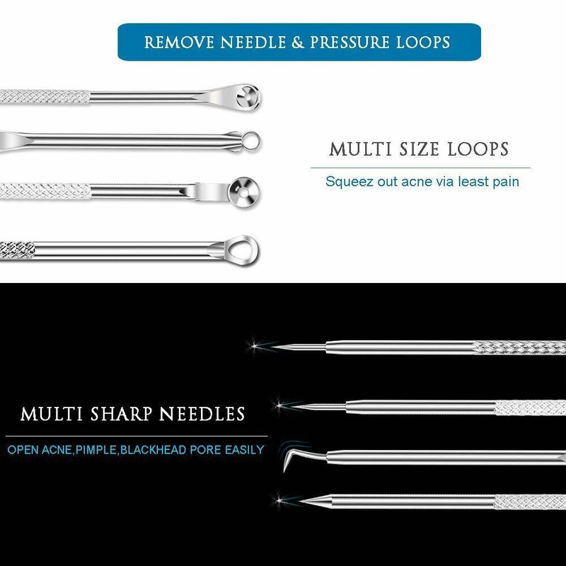 USCOLOR Pimple Remover Tool Kit Blackhead Extractor Comedone Acne Spot