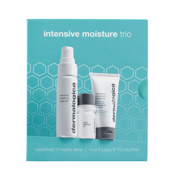 Dermalogica Intensive Moisture Trio - Set Contains: Face Wash, Hydrating Facial Oil, and Face Moisturizer - Preserves & Restores Moisture For Dry Skin