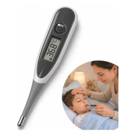 Termometro Digital Clínico Corporal Para Bebé Niño Adulto Pantalla Digital Lectura Rapida Marca Coco Shop Color Gris                                  