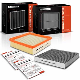 A-Premium 2-PC Engine & Cabin Air Filter with Activated Carbon Compatible with Honda CR-V CRV 1997 1998 1999 2000 2001 2.0L Replace# A1512C, 80291ST3515
