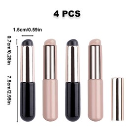 4PCS Ombre Nail Brush, Silicone Nail Brushes for Nail Art, DIY Nail Art Tools for Chrome Nail Powder, Reusable Nail Dust Brush, Portable Nail Design Brushes for Gel Polish Gradient