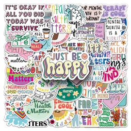 100 PCS Mental Health Stickers for Teens,Adults,Boys,Girls,Kids,Children Decals for Skateboard,Laptop,Phone,Luggage,Computer,Bicycle,Water Bottle Vinyl Waterproof Stickers