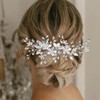 ALUINN Silver Bridal Hair Comb For Wedding Hair Accessories, Crystals