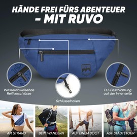 RUVO Bum Bag Men and Women | Anti-Theft Bum Bag | Outdoor Belt Bag Men & Women | Suitable for Travel, Sports, Festivals & All Activities