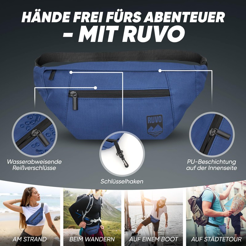RUVO Bum Bag Men and Women | Anti-Theft Bum Bag
