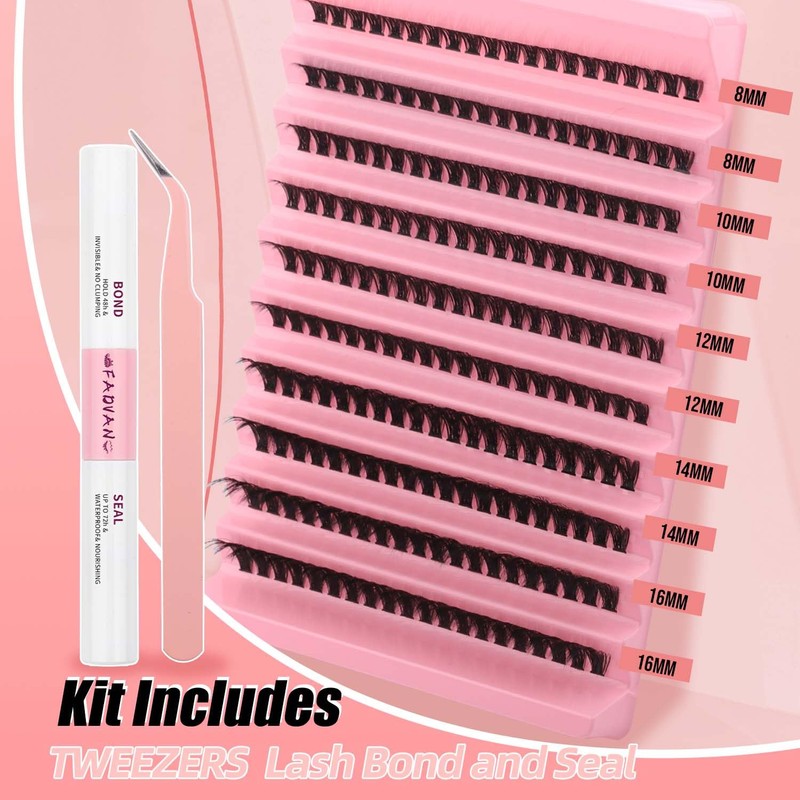 FADVAN Custom Eyelash Extension Kit False Eyelashes D Curl with