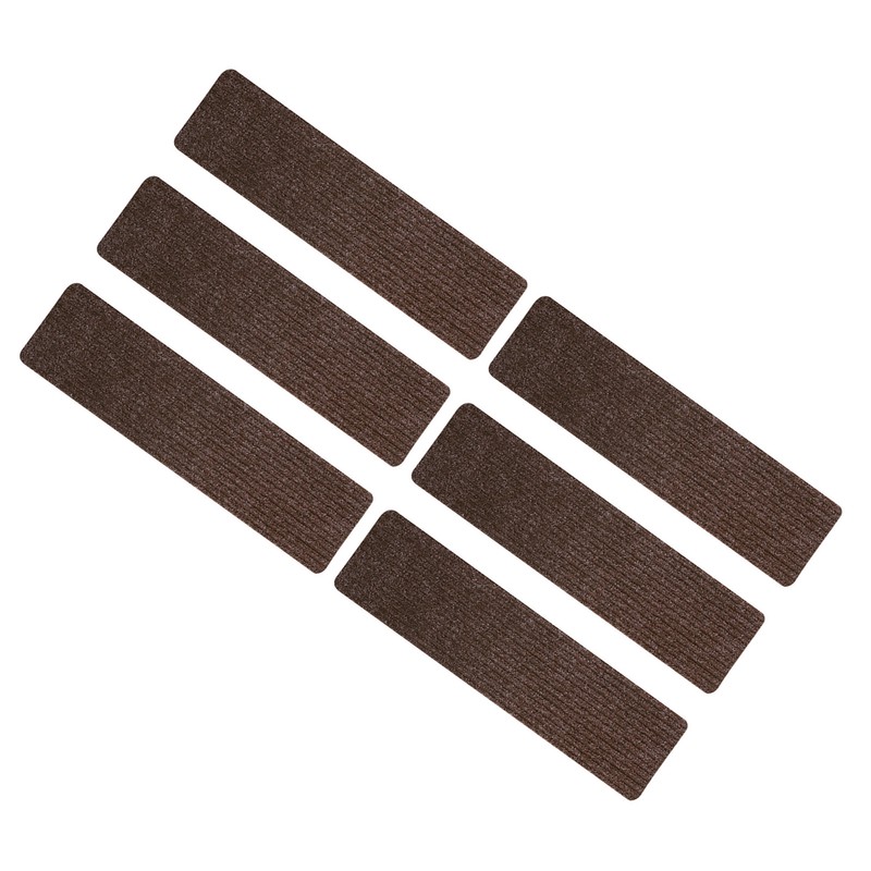 6pcs Stair Mat Self Adhesive Reusable Stair Mat Brown