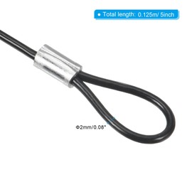 TOP-VIGOR 4Pcs 5 Inch Safety Cable Lock, 2mm Dia Stainless Steel Security Wire Ropes with Double Loop for Outdoor Gate Stage Lighting Luggage Suitcase Wire Lock, 0.125m