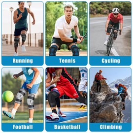 Knee Brace with Non Slip Seam Strip – Breathable Air Knit & High Elastic Fabric, Ergonomic 3D Knitting, Adjustable Straps – Compression Support for Sports, Exercise, and Active Lifestyles(Black M)