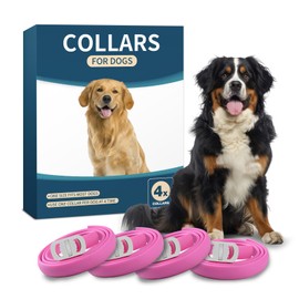 4 Pack Adjustable Dog Collars, Durable Waterproof Collar for Small, Medium & Large Dogs, Soft & Lightweight Dog Collar for Everyday Wear, One Size Fits All, Pink (25.6 inch)