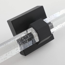 Aipsun Bathroom Light fixtures, Black Vanity Lights with Bubble Crystal,19.7inch Modern Vanity Lighting fixtures Bathroom Wall Light Fixtures Over Mirror(White Light 6000K)