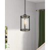 Osimir Farmhouse Pendant Light Fixtures, 1-Light Black Glass Pendant Lights