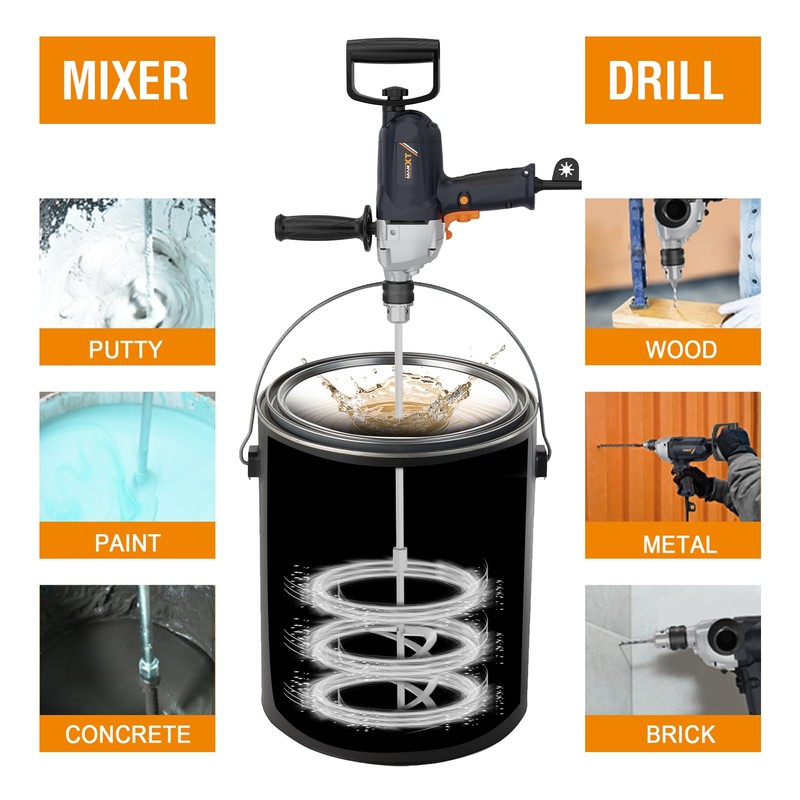 MAXXT Drill Mixer Set with Spade Handle 1/2 inch Electric