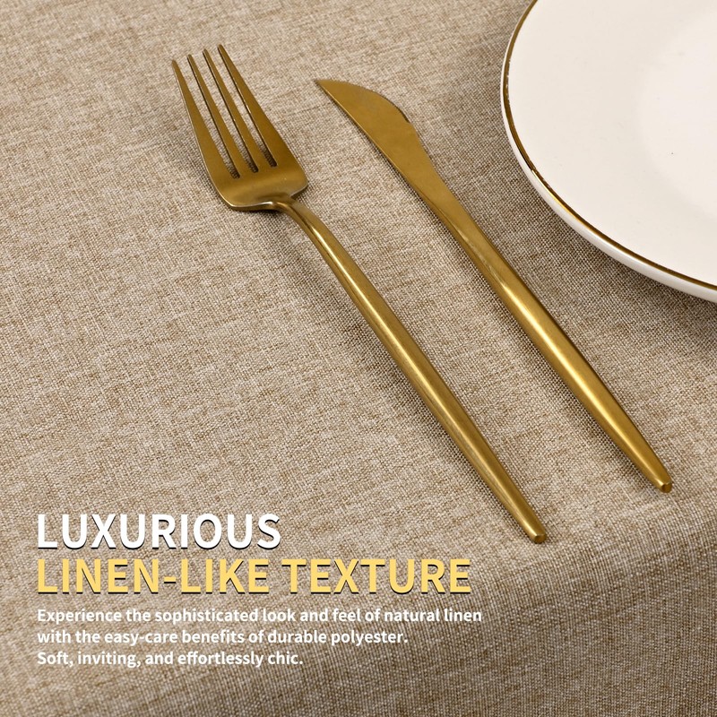 Pack of 2 Linen Look Rectangular Tablecloths 100 x 140