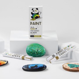 Etercycle Permanent Markers Paint Pens, Oil Based Quick Dry Paint Markers on Almost Anything, Gold Silver Paint Pen for Rock Painting, Metal, Fabric, Wood, Stone, Mugs, Canvas, Glass