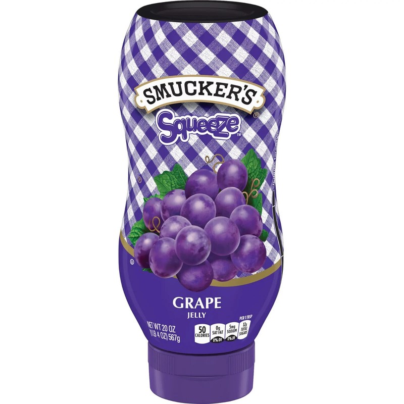 Smucker's Squeeze Grape Jelly, 20 oz (4-Pack) - Convenient, Mess-Free